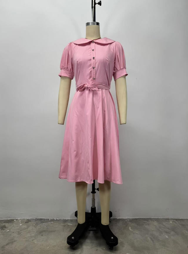 Vintage-Inspired Dress with Puff Sleeves