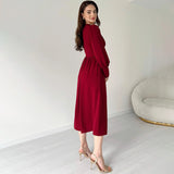 Button-Front Maxi Dress with Puff Sleeves