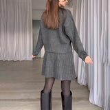 Cozy Top & and Pleated Skirt Set