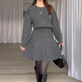 Cozy Top & and Pleated Skirt Set