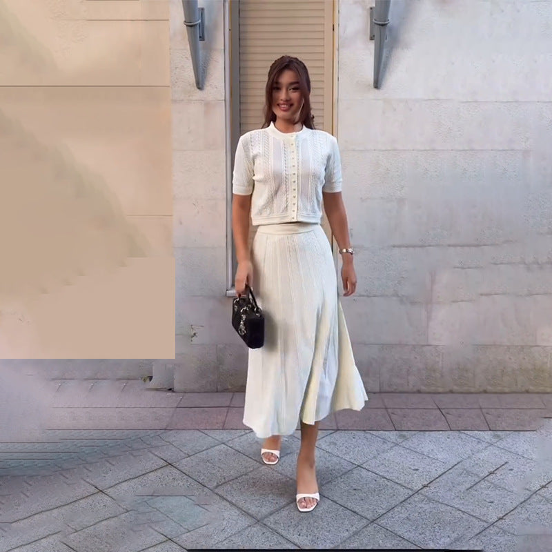 Elegant White Knit Set