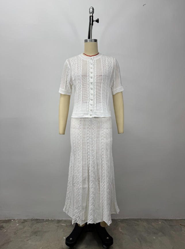 Elegant White Knit Set