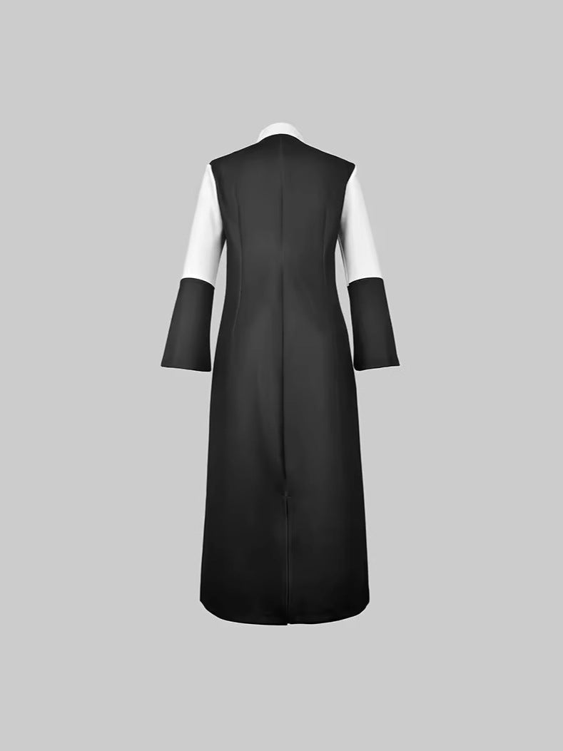 Color Block Midi Dress with Zipper Detail