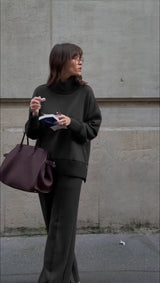 Lounge Set with Wide-Leg Pants