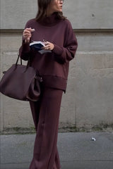 Lounge Set with Wide-Leg Pants