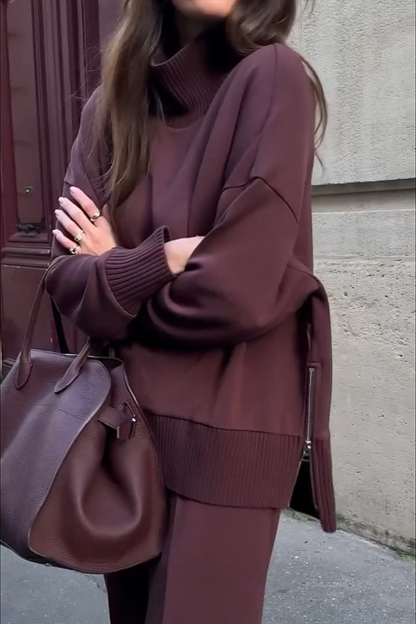 Lounge Set with Wide-Leg Pants