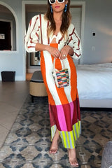 Printed Puff Sleeve Maxi Dress