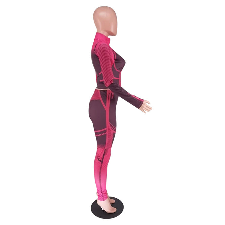 Athleisure Set with Geometric Pattern