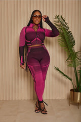 Athleisure Set with Geometric Pattern