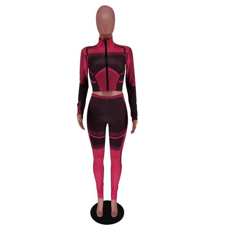 Athleisure Set with Geometric Pattern