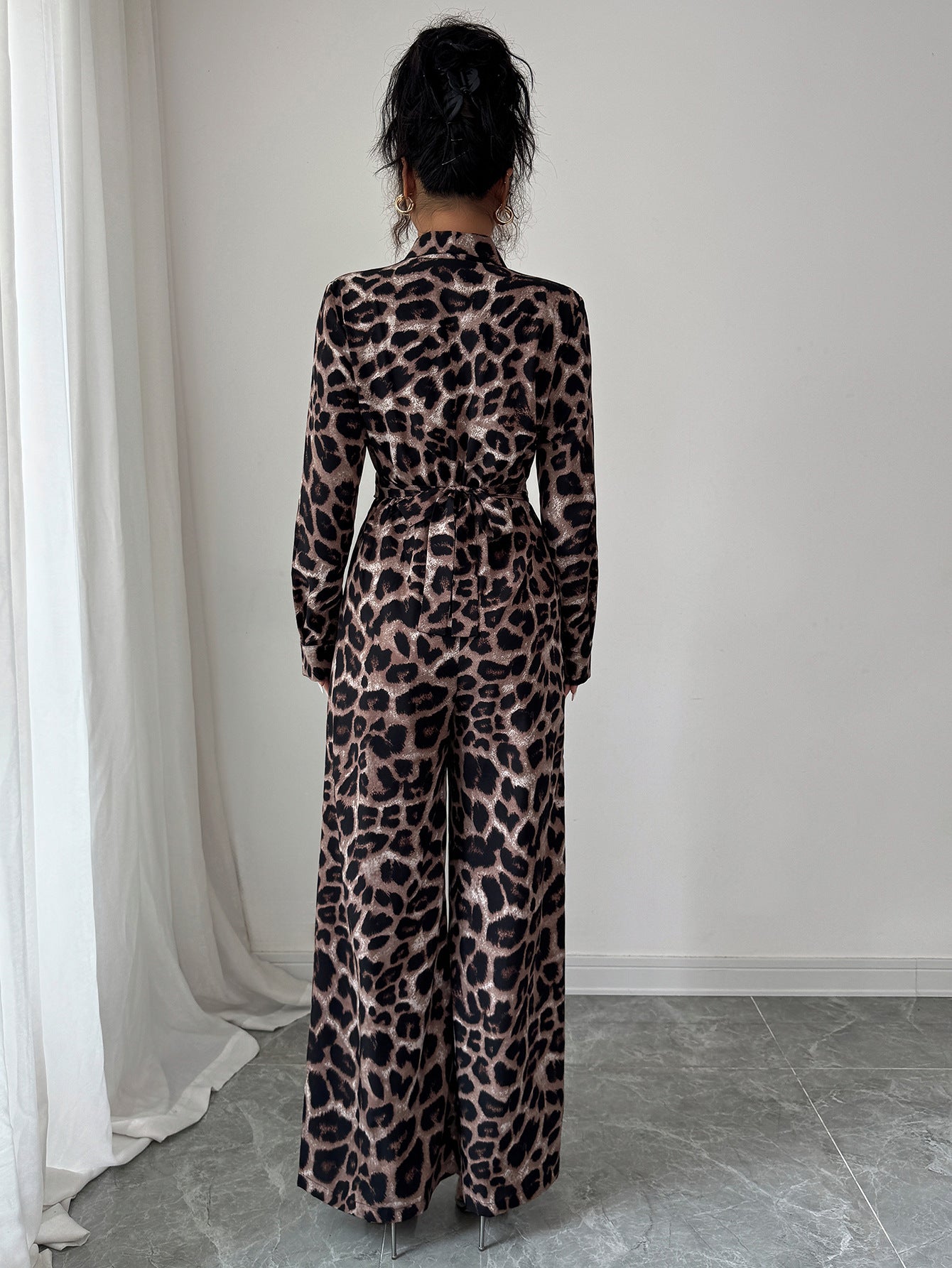 Leopard Print Wide-Leg Jumpsuit