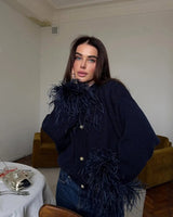 Chic Feathery Sleeve Jacket
