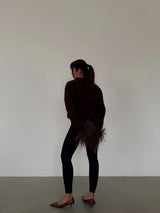 Chic Feathery Sleeve Jacket