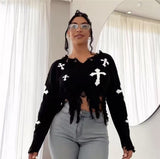 Cropped Top with Cross Pattern