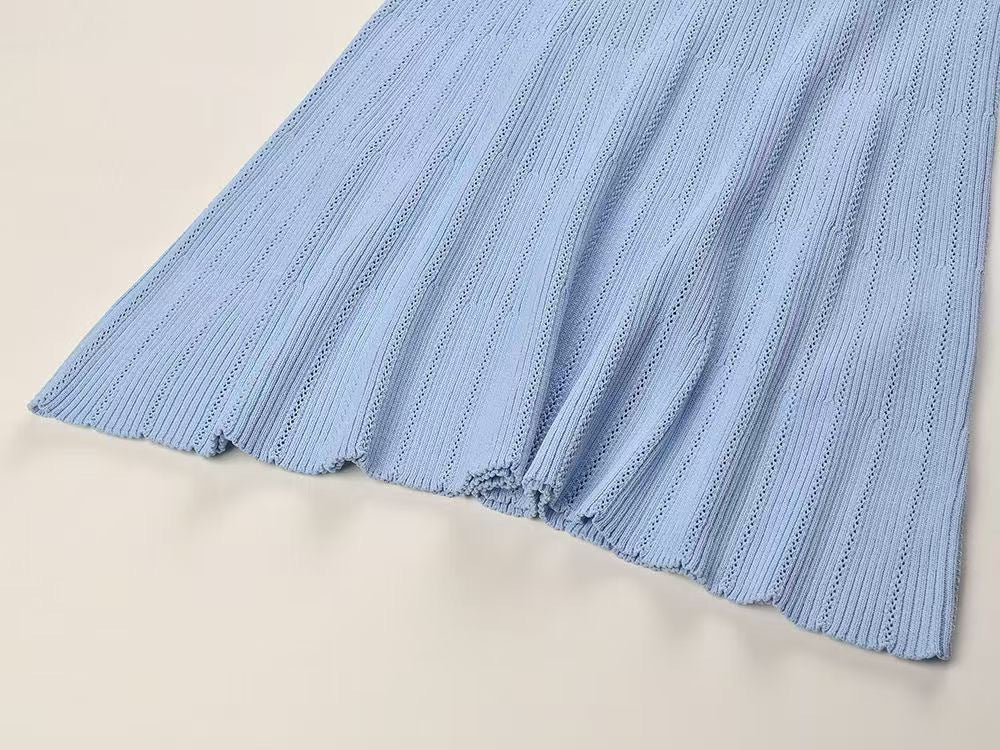 Buttoned Top & Flared Skirt Set