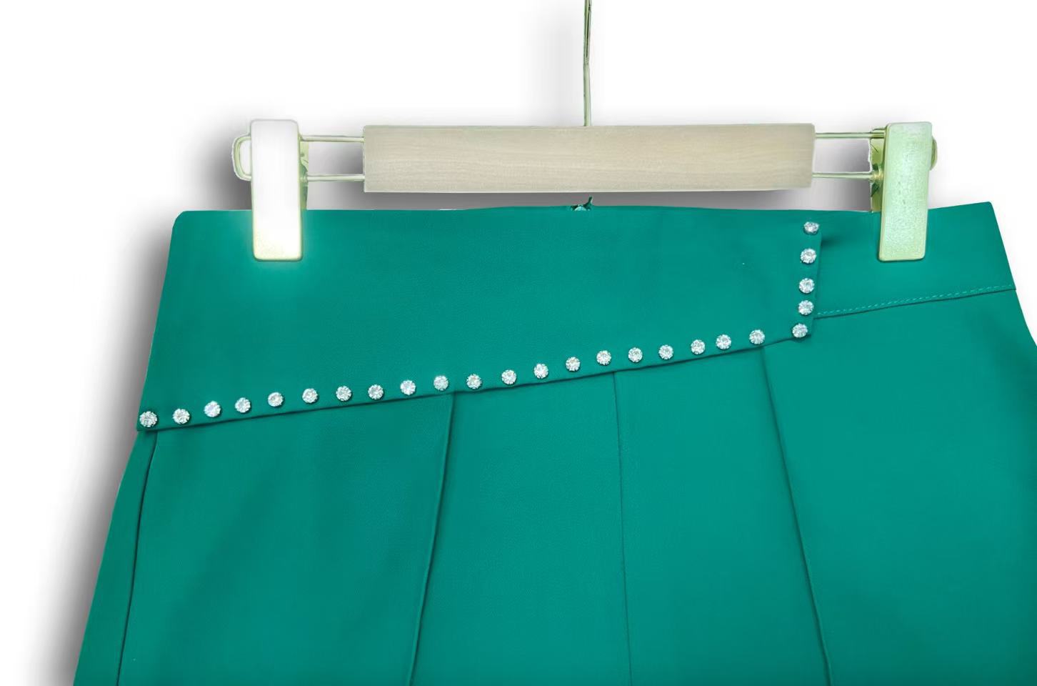 Wide-Leg Trousers with Embellished Waist