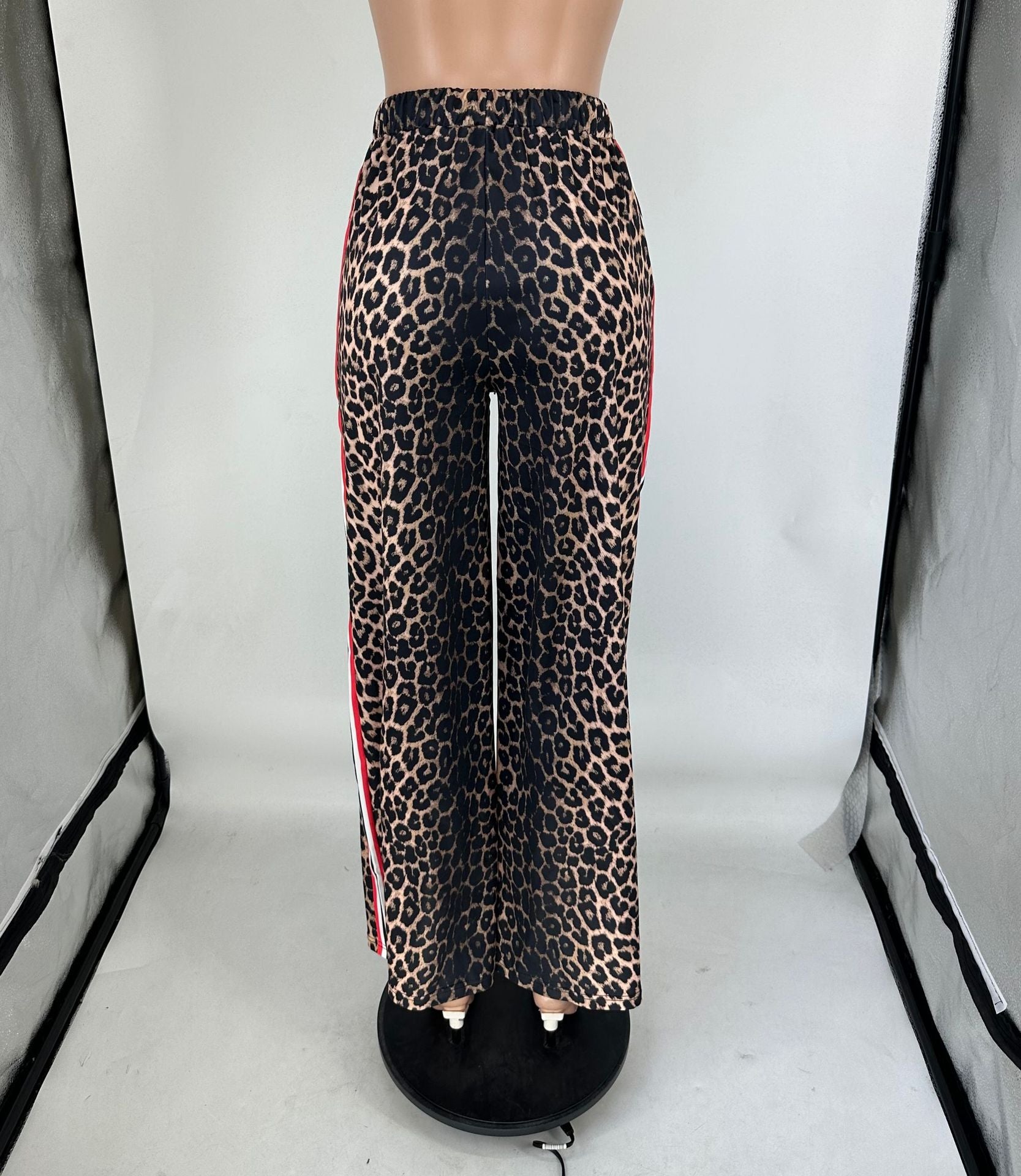 Leopard Print Wide-Leg Pants