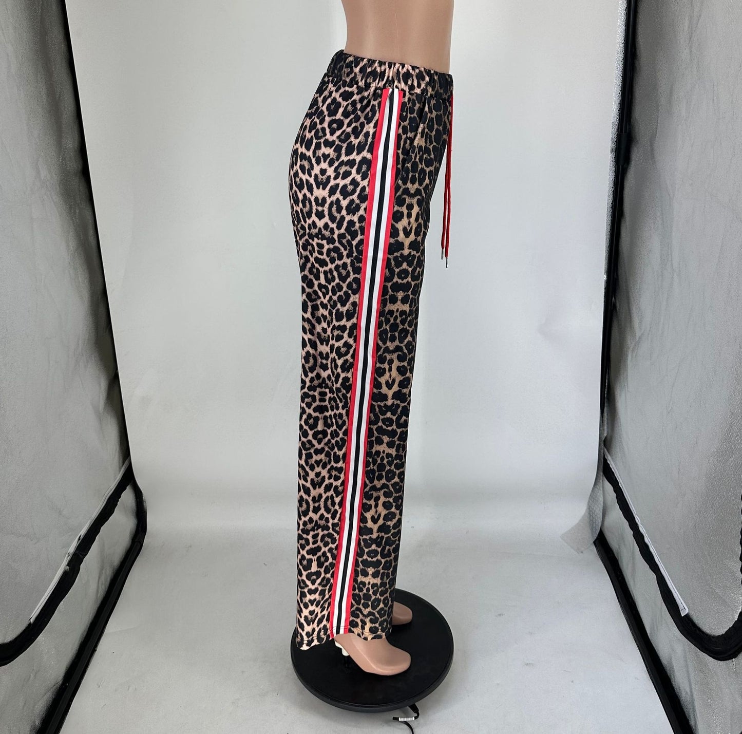 Leopard Print Wide-Leg Pants