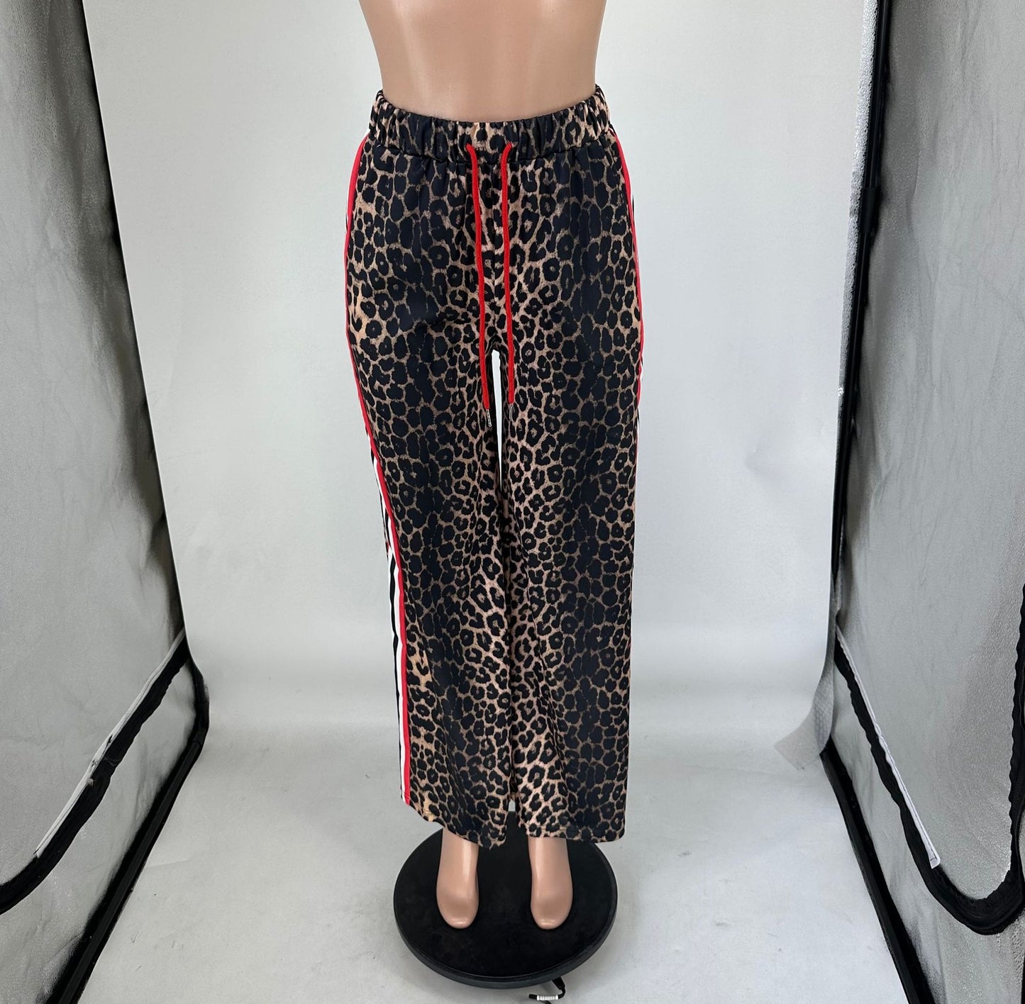 Leopard Print Wide-Leg Pants