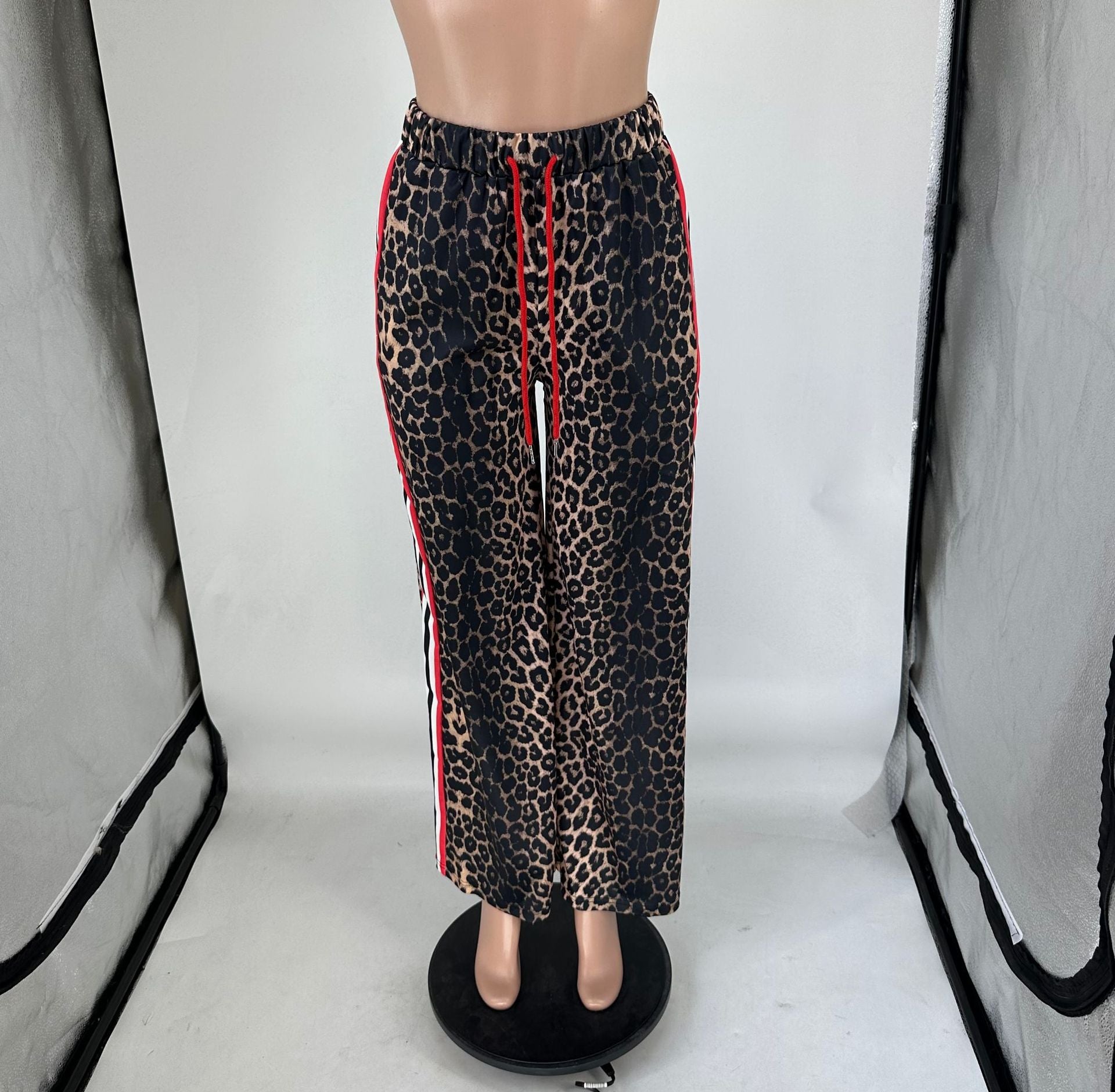 Leopard Print Wide-Leg Pants