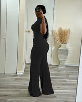 Cropped Top and Wide-Leg Pants Set