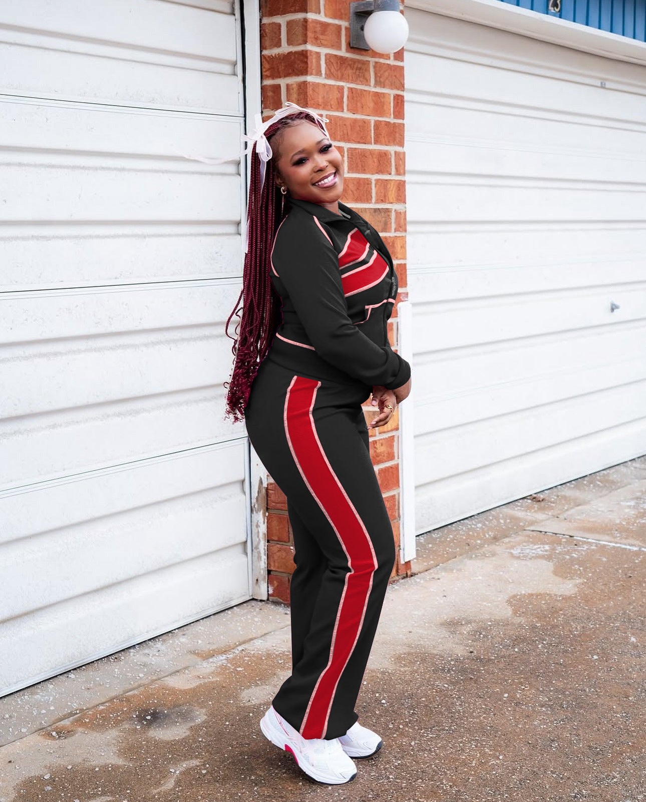 Track Suit with Stripe Details