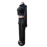 High-Waisted Pants and Crop Top Set