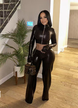 High-Waisted Pants and Crop Top Set