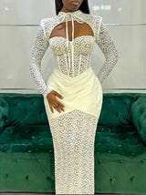 Cut-Out Maxi Dress with Structured Corset