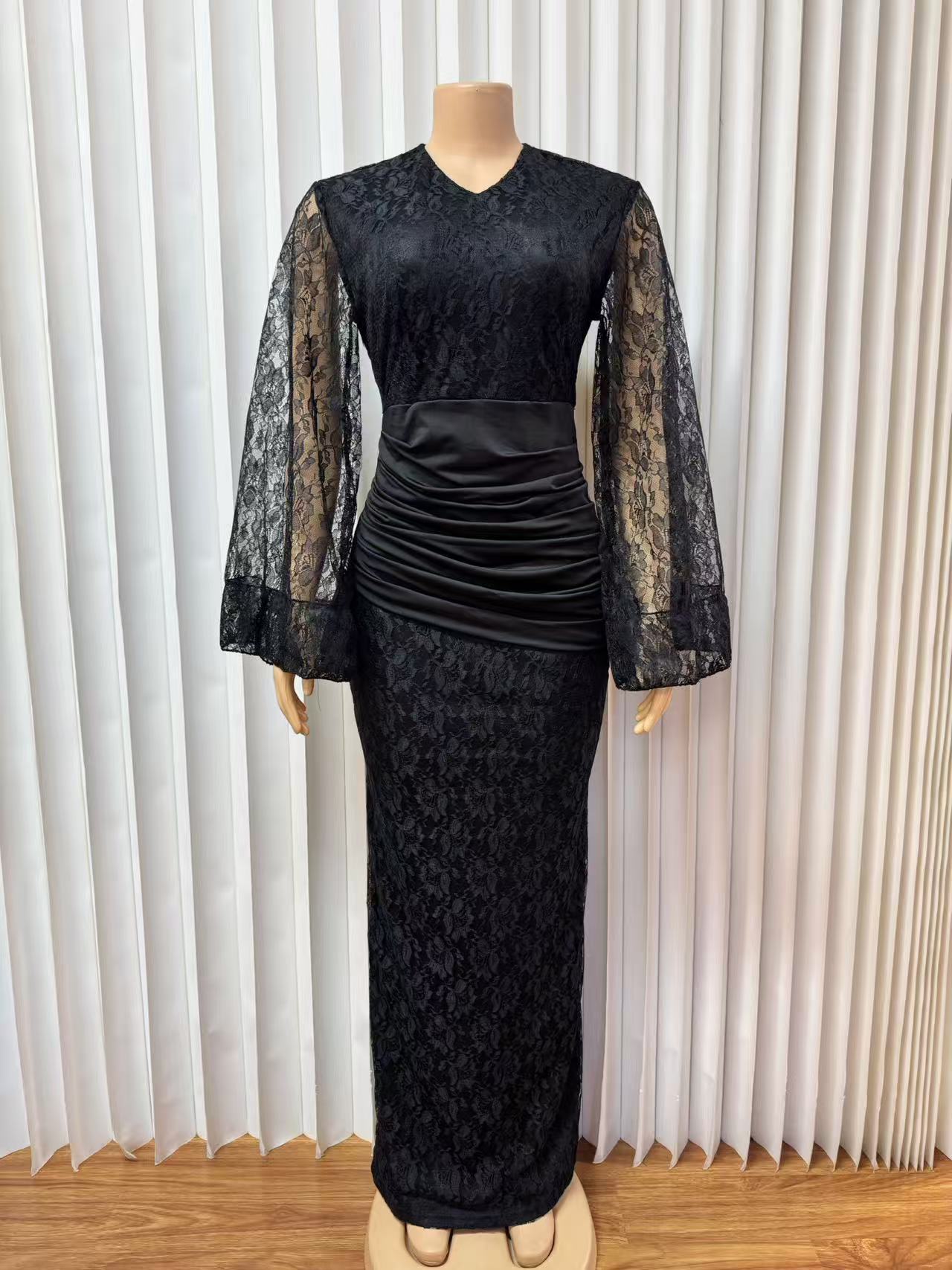 Maxi Dress with Flared Sleeves