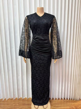 Maxi Dress with Flared Sleeves