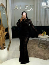 Maxi Dress with Flared Sleeves