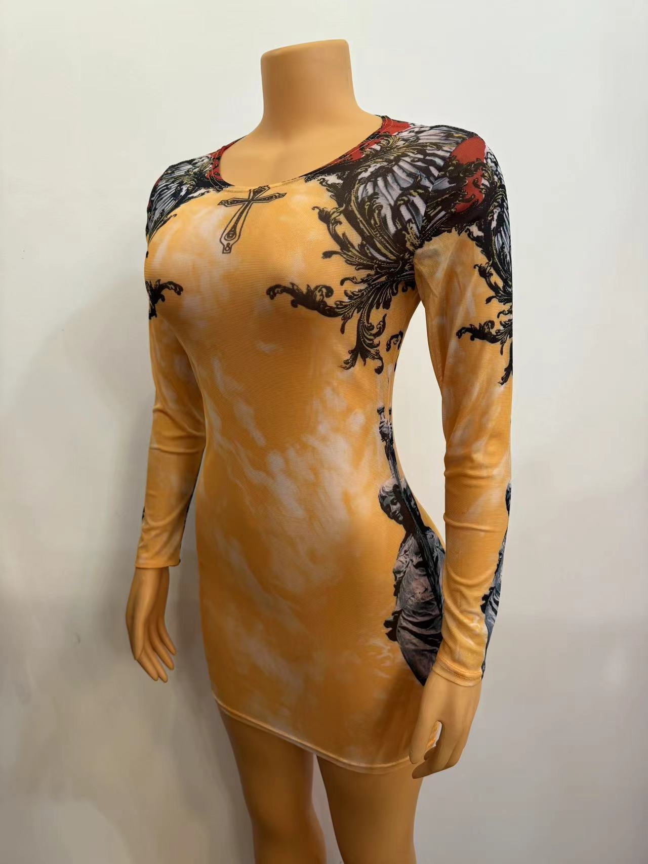 Tie-Dye Bodycon Dres