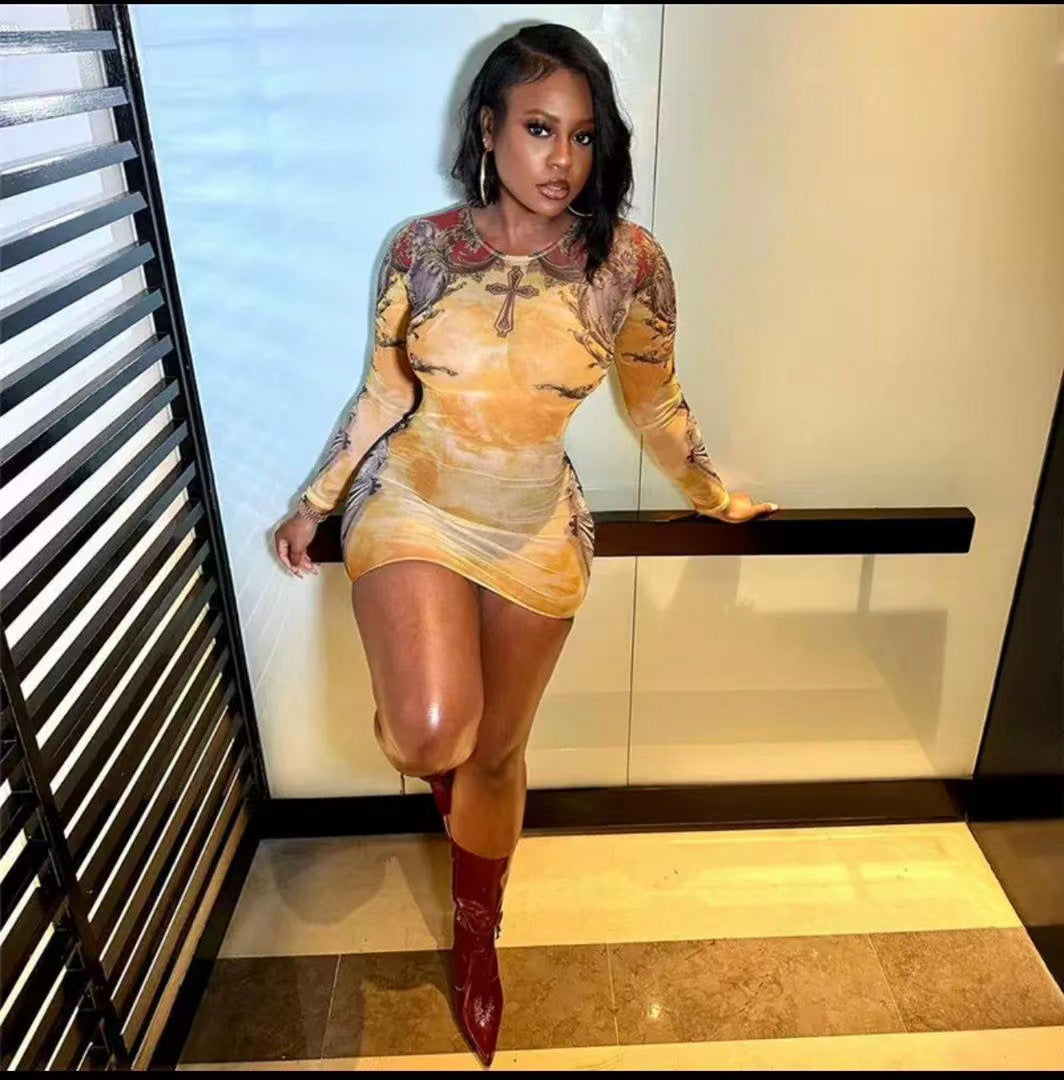 Tie-Dye Bodycon Dres