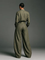 Button-Down Shirt & Wide-Leg Trouser