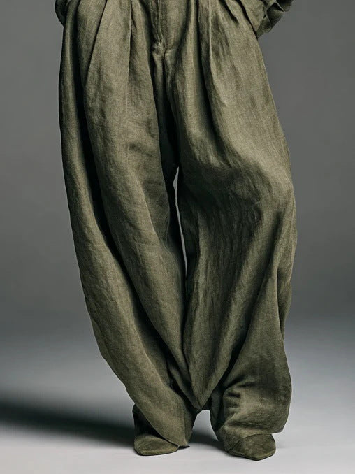 Button-Down Shirt & Wide-Leg Trouser