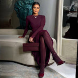 Elegant Long Sleeve Maxi Dress