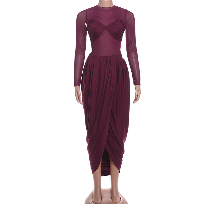 Elegant Long Sleeve Maxi Dress