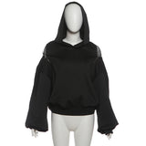 Hoodie with Zipper and Mesh Detailing