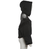 Hoodie with Zipper and Mesh Detailing