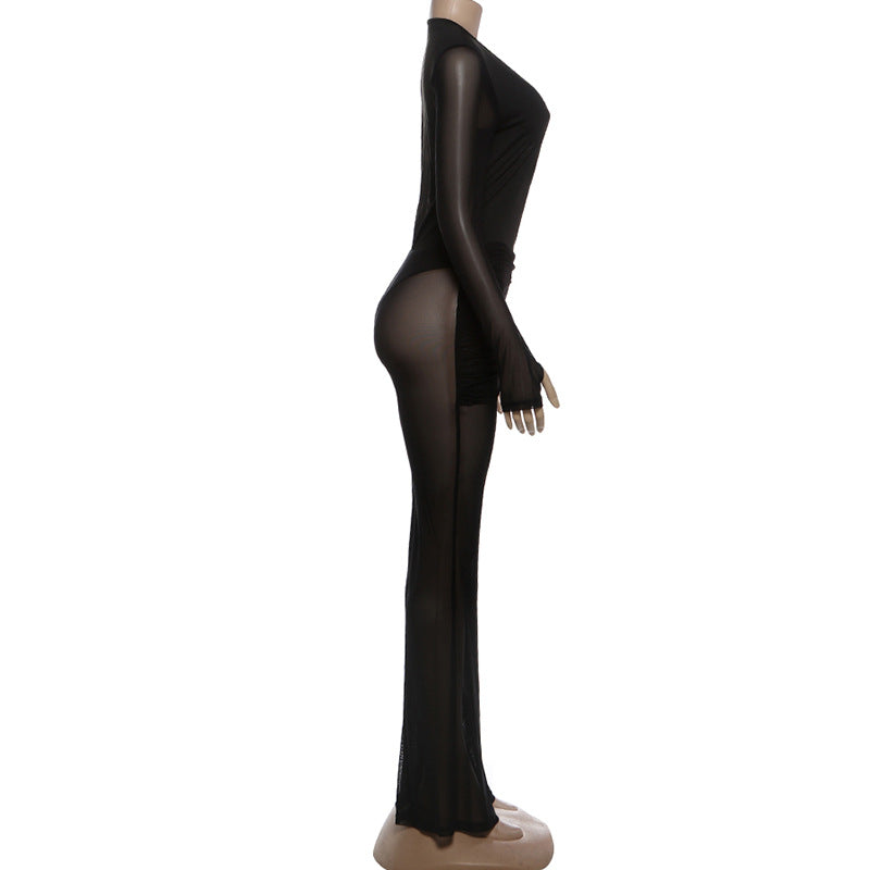 Glamorous Black Deep V Plunge Set