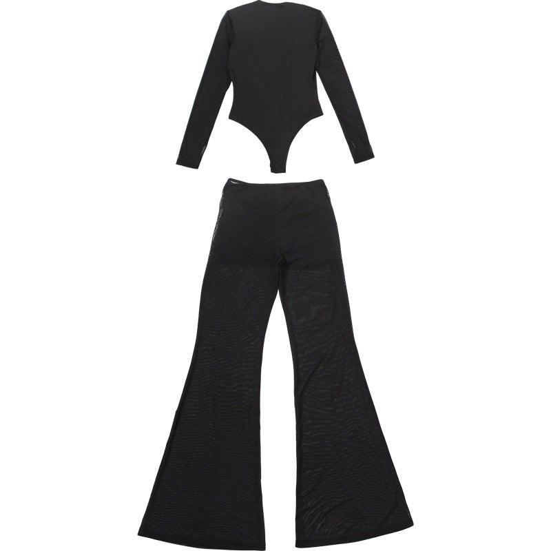 Glamorous Black Deep V Plunge Set