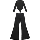 Glamorous Black Deep V Plunge Set