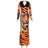 Animal Print Two-Piece Co-Ord Set with Fur Trim