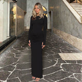 Ruched Long Sleeve Bodycon Maxi Dress