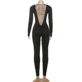 Long Sleeve Square Neck Bodycon Jumpsuit