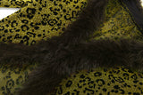 Leopard Print Mini Skirt & Fur Trim Top Set