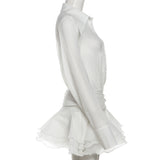 White Ruffled Blouse Dress