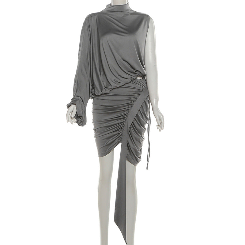 Glamorous Draped Asymmetric Dress