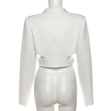 White Blazer with Contrast Details
